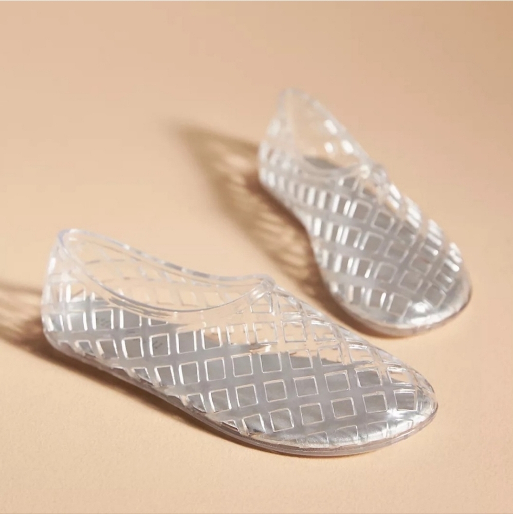 Jeffery Campbell Jellz Jelly Flats - clear/silver, w 8.5 or 39